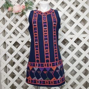 Signature 8 Navy Tribal Print Dress Size Large